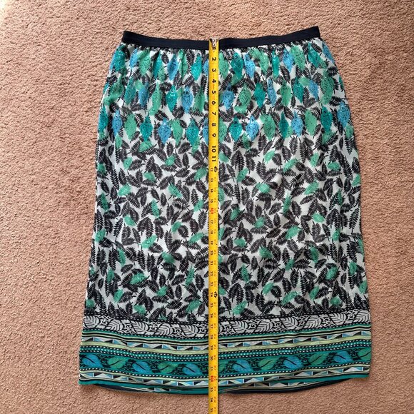 J Jill Skirt Womens Large Colorful Pull On Polyester Floral No Pockets Everyday - Picture 7 of 10